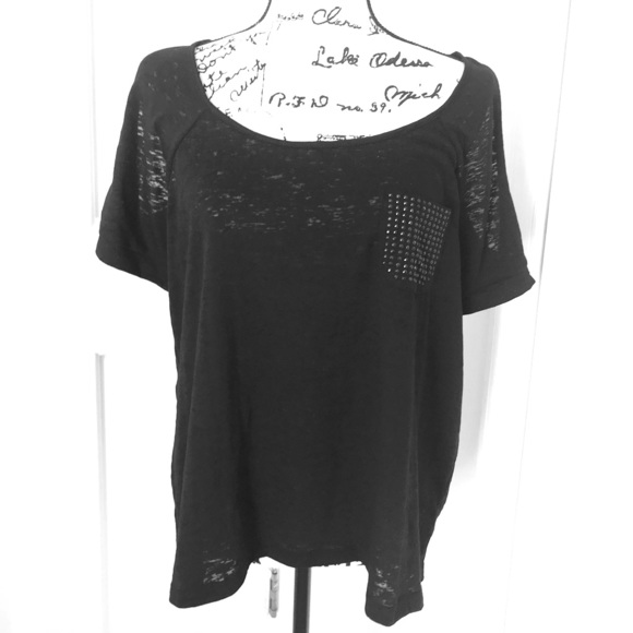 torrid Tops - TORRID Cold Shoulder, Sheer Top in Burn Out Black